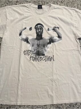 Stussy White 'Expect Perfection' Graphic Tee